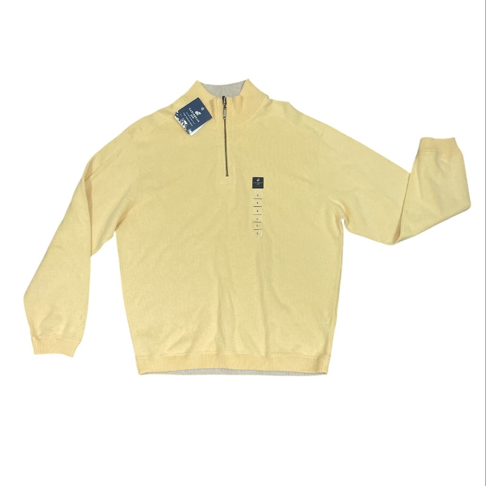 Caribbean Joe Quarter Zip Mens Sweater Large